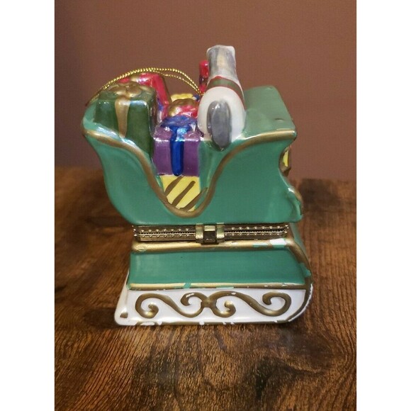 Mr. Christmas Hinged Music Box Sleigh Animated Ornament Joy to the World 2011 - Picture 5 of 12